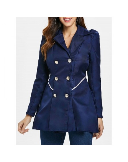 Fit and Flare Coat With Double Breasts