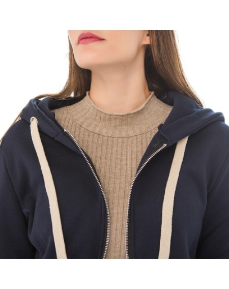 Women Plus Size Warm Hoodie Casual Loose Sweatshirt Coat Velvet Fashion Outwear