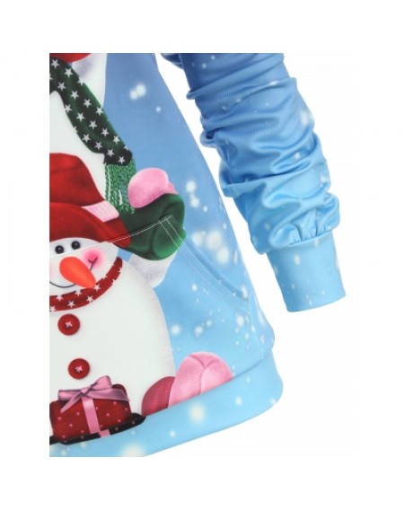 Snowman Front Pocket Christmas Hoodie